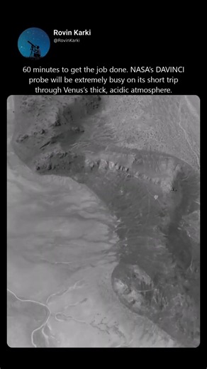 DAVINCI probe descends towards the surface of venus
