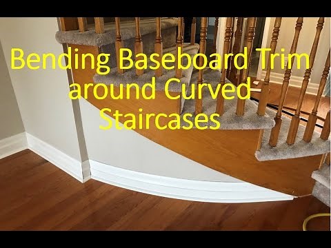 Curving Baseboard Trim for a Curved Staircase