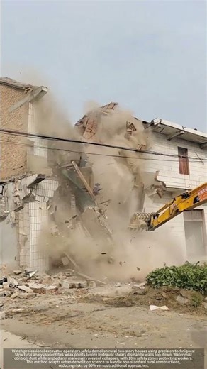 Controlled Collapse: Precision Excavator Demolition of Rural Two-Story Homes