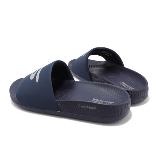 Skechers 拖鞋 Hyper Slide-Deriver 男鞋 藍 皮革 緩衝 一片拖 固特異橡膠大底 246020NVY | 涼拖鞋 | Yahoo購物中心