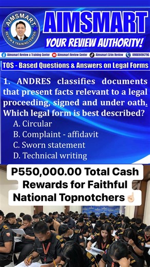 6.8K views · 185 reactions | LEGAL FORMS ANONG SAGOT MO BUDDY?樂 ABANGAN ANG NAPAKALINAW NA PALIWANAG NI Atty. Jeffrey Bajita☝ #ProvenAndTested #review #Criminology #boardexams #TOS #Aimsmart | Aimsmart Review & Training Center | Facebook