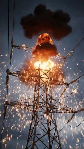 High Voltage Power Line Explosion | Realistic Electrical Fault Blast