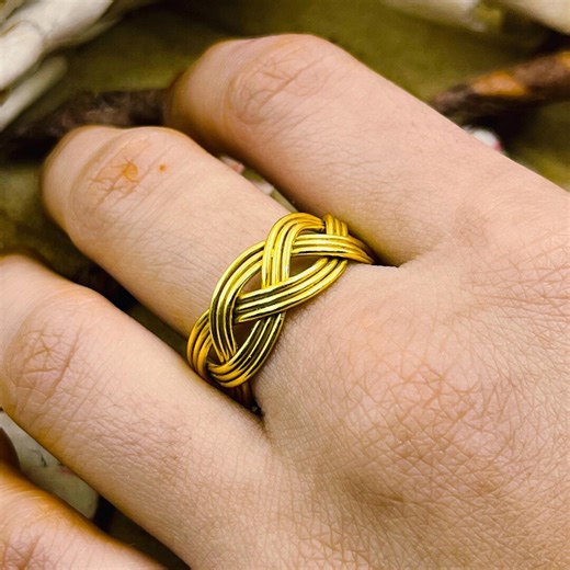 Celtic Knot Ring| Boho Brass Ring | 18k Gold Infinity Ring | Handmade Jewelry for Women - Etsy