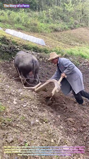 Ancient Farming Tradition: Watch a Farmer Plow with a Water Buffalo and Wooden Plow! 🐃🌾