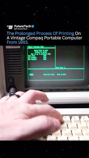Future Tech on Instagram: "The Compaq Portable, introduced in 1983, was among the earliest truly portable personal computers, though “portable” was a relative term. Weighing roughly 28 pounds, it was far from the lightweight devices we know today. Despite its bulk, it was groundbreaking for its era, giving business professionals and tech enthusiasts a compact computing option. Equipped with a monochrome display, a floppy disk drive, and an Intel 8088 processor, it delivered impressive performanc