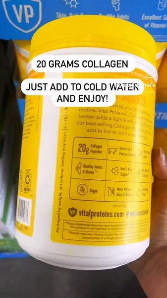 @vitalproteins lemon flavored collagen on sale at Costco right now! Just add this lemon flavor to a cold glass of water 🍋 #costcofinds #costcohaul #costcodoesitagain #healthycostcofinds #healthygroceryhaul #healthycostcofind #costcobuys #costcolife #costcorun #costcoforthewin #costcomusthaves
