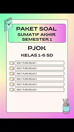 Paket Soal Sumatif Akhir Semester 1 PJOK kelas 1-6 SD #sas1 #sumatifakhirsemester1 #pjok #kelas1sampai6 #sekolahdasar