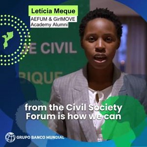 #Mozambique climate activist Letícia Meque has a message for youth climate activists: "Let's reach out to organizations that can invest, finance, and build capacity to support youth #ClimateAction!" 🎥Watch to see what Letícia learned in the World Bank - Mozambique CSO Forum. | World Bank Africa