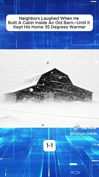 Neighbors Laughed When He Built A Cabin Inside An Old Barn—Until It Kept His Home 35 Degrees Warmer #buildahouse #bushcrafting #constructionworker #betelhem #amazingconstruction