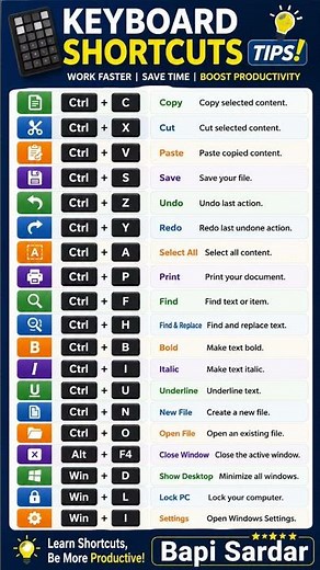 ⌨️ Keyboard Shortcuts Tips! 🚀Want to work faster and save valuable time? #keyboardshortcuts