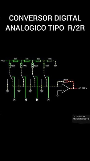 DAC convertidor digital analógico 4 bits #electronica #digital #ingenieria #educativa