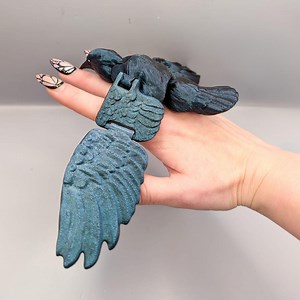 Crow Finger Puppet Articulated Winged Fidget Toy - Etsy