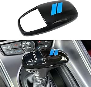 Gear Shift Knob Head Cover for Dodge Charger Accessories 2015-2023 Challenger 2015-2024 Durango 2016-2026 ABS Interior Shell Insert Decoration Protector (Blue Trim)