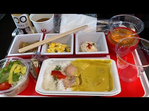 JAL31便 羽田ーバンコク エコノミークラス搭乗レビュー 機内食はイエローチキンカレー