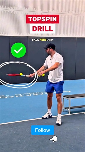 Easiest Topspin Forehand Drill. #tennis #tennisforehand #forehand #tennisdrill