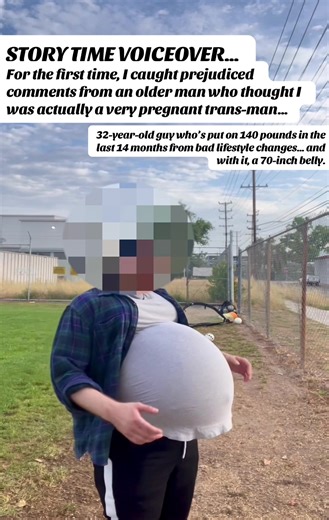 After unfortunately gaining 140 pounds and a 70-inch gut in the last 14 months at 32, it has become nearly impossible to go anywhere in public and not get reactions or comments from strangers about my belly, which is obviously unusually large (doctors have determined extreme, bizarre genetics for hyper-abdominal weight concentration is the cause). However, before trying to be a bit more active and kick a soccer ball around the park, I stopped in a convenience store for a drink and snacks. An old