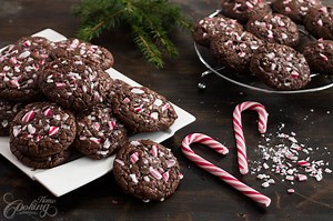 Candy Cane Double Chocolate Cookies -Christmas Cookies