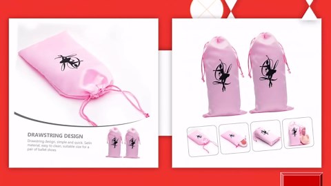 2pcs Drawstring Dance Shoe Storage Bag The Tote Bag Organizer Satin Pink Pointed Shoes Pouches Shoes Storage Pouches Dance Shoes Bags Washable Drawstring Bag X27 Shoe Bags
