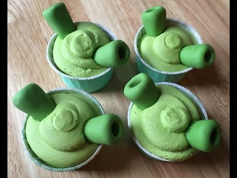 How to make Shrek cupcakes