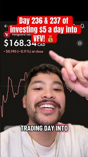 Day 236 & 237 of investing $5 a day into VFV! 💰 #investing #shorts
