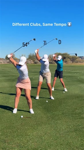 Hannah Gregg on Instagram: "How is it possible that 3 different clubs, 3 different swing styles and 3 different SPEEDS can all have the same TEMPO!? @tourtempo with the assist!"