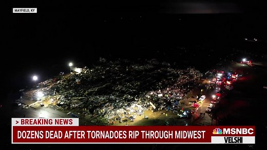 342K views · 8K reactions | BREAKING OVERNIGHT: Aerial footage shows scale of damage in Mayfield, Kentucky, after catastrophic tornado outbreak. Officials fear at least 50 dead in Kentucky. Latest: nbcnews.to/3GxTXLM | NBC News | Facebook