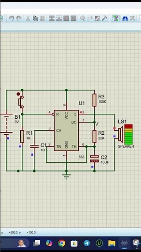 How to Build a Doorbell Circuit Using NE555 Timer in Proteus | Step-by-Step Tutorial