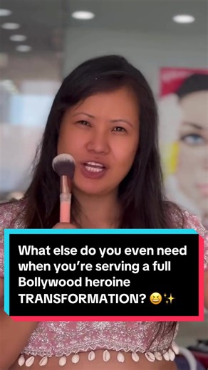 What else do you even need when you’re serving a full Bollywood heroine TRANSFORMATION? 😆✨ #transformation #makeup #makeuppower #diltopagalhai #bollywoodtheme