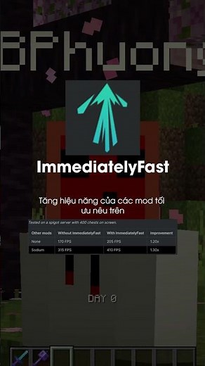 Các mod giúp minecraft tối ưu hơn & tăng fps 🤔 #minecraft #shorts