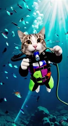 Cat swimming