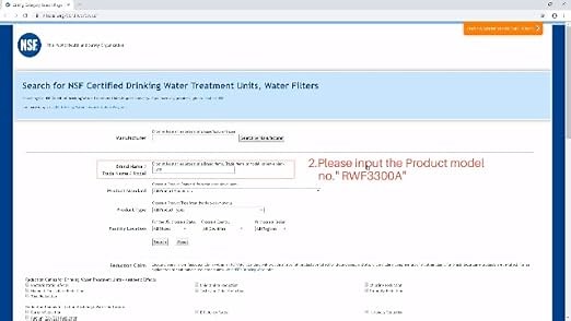 NSF certification of 3300A