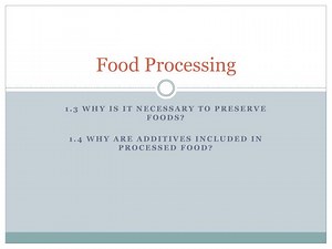 Food Processing - SlideServe
