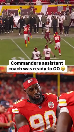 Chiefs DE Charles Omenihu had Commanders player development coach Pete Ohnegian ready to get active 😂 #chiefs #commanders #coach #nfl #football #mondaynightfootball #lol #funny #mnf #wild #chill #lmao #nah #relax #bruh #lmfao #beef #fight #kansascitychiefs #chiefskingdom #washingtoncommanders #hilarious #viral #explore | Who Likes Sports