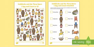 Goldilocks and the Three Bears I Spy and Count Activity to 10