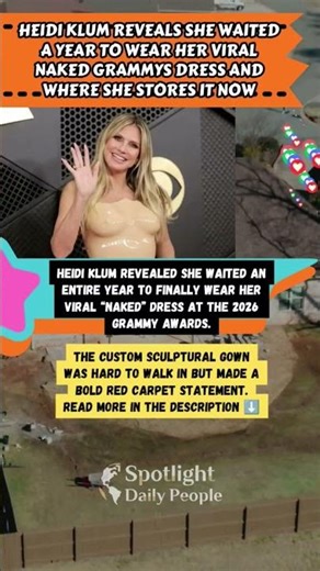 Heidi Klum Finally Wears Viral ‘Naked’ Grammy Dress 🎤✨ #HeidiKlum #Grammys2026 #Fashion