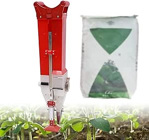 2 in 1 Manual Double Cylinder Fertilizer Seeder Handheld Corn Peanut Seeder, Garden Seed Spreader, Depth Adjustable Corn Planter Soybean Seeding Machine for Vegetable Garden