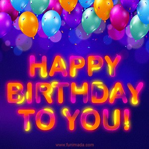 Neon Balloons Birthday GIF - Download & Send Wishes