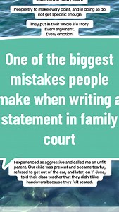 The biggest mistake people make when writing a statement in family court. Family court tips! #familycourt #coercivecontrol #domesticabuseawareness #postseparationabuse #domesticabuse | Family Court Navigator