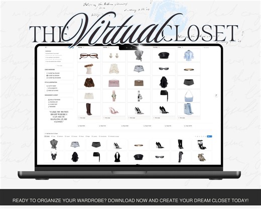 Notion Wardrobe Manager Template, Digital Closet Organizer & Outfit Planner, Style Planner, Digital Wardrobe Organizer, Notion Template - Etsy