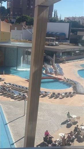 From third floor balcony swimming pools at Gran hotel Bali in Benidorm