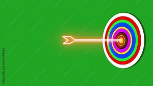 arrow hitting target bullseye video animation. success business concept. goal hit perfect aim achievement animated. 4k