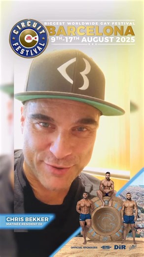 Circuit Festival on Instagram: "Matinée Resident @chris_bekker has a message for you!  Catch him live at 헖헶헿헰혂헶혁 헙헲혀혁헶혃헮헹 ퟮퟬퟮퟱ   Barcelona, Spain  9th - 17th August Get ready for the massive 16th Anniversary of the Biggest Worldwide Gay Festival  In summer, all roads lead to 헕헮헿헰헲헹헼헻헮!  #ChrisBekker #MatinéeResidentDJ #CircuitFestival #PromoSet #Summer2025 #MatinéeGroup #Barcelona"