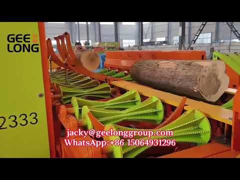 During veneer production, how to accurately and efficiently cut long log into suitable lengths?