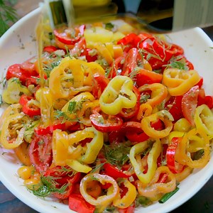 Bell Pepper Salad With Mini Sweet Peppers 🫑 | The Mediterranean Dish