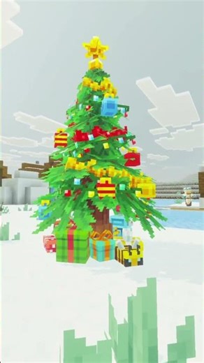 Minecraft CHRISTMAS TREE with Actions & Stuff 1.9 #minecraft #shorts