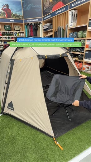 New for 2026, the Kampa Porcini Micro Chair is the perfect blend of compact design and everyday comfort 🚐👌 Lightweight, easy to carry and quick to set up, it’s ideal for caravanning, camping, festivals or relaxing on pitch. With a small pack size and practical carry bag, this is smart seating made for life outdoors. #Kampa #CampingChair #CaravanLife #CampingGear #PurelyOutdoors