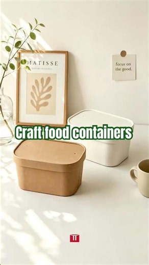 Lidded Kraft Paper Food Box🍱 | Dual Color Rectangular Takeaway Container#paperbox #papercontainer
