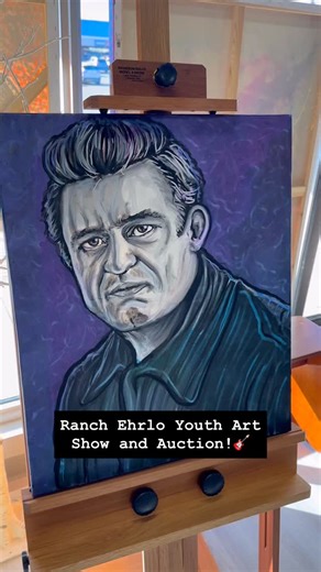 Come check out the silent auction artworks hanging in our windows that were all made by the youth art program @ranchehrlo lead by @dustin.j.ritter Show Statement from Dustin: We decided to celebrate our Ranch Ehrlo Music Program by paying tribute to inspirational artists in Music History. By using graphite, charcoal, posca paint markers, bingo dabbers and tie dye we have figured out a process to help participants learn about shading, pointillism and cross hatching in order to create these group 