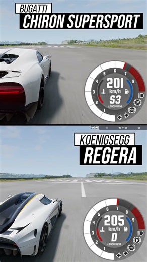 🔥 Koenigsegg Regera vs Bugatti Chiron Super Sport 🔥 #carcomparison #beamngdrive