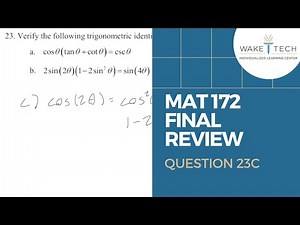 MAT 172 Final Review Q23c